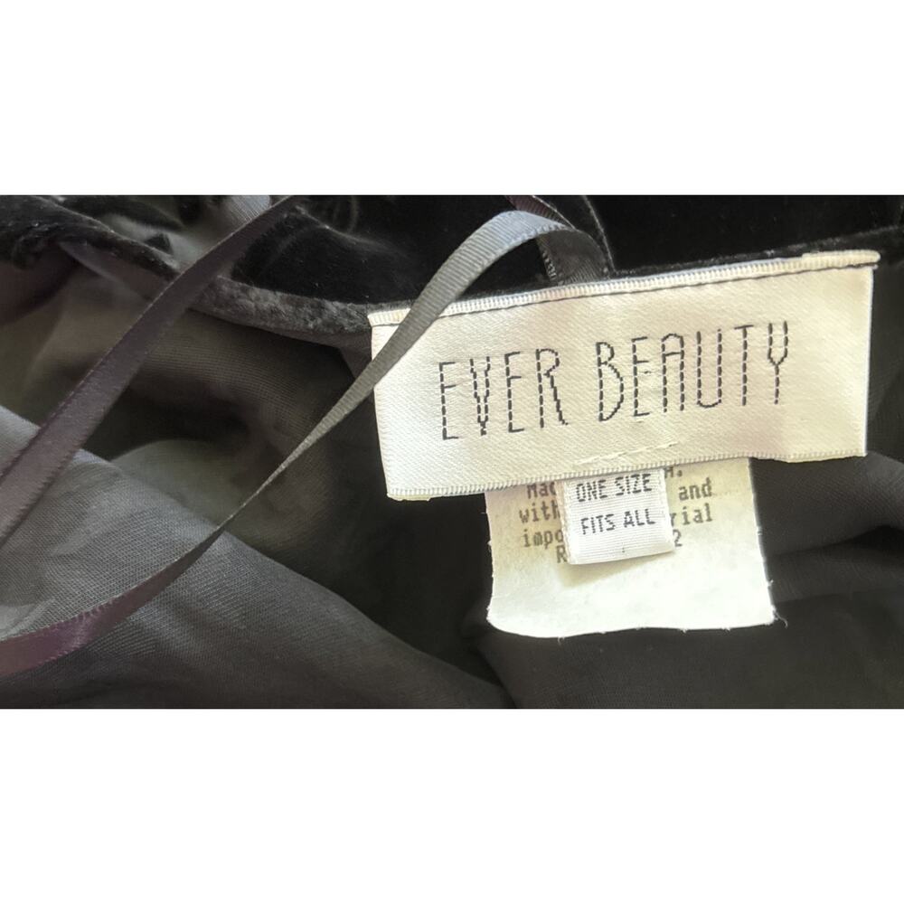 Vintage Black Burnout Velvet Wrap Shawl Silk Blend Devore Floral Duster Evening - Picture 2 of 7